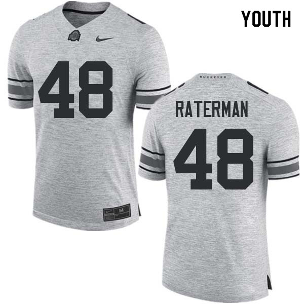 Youth #48 Clay Raterman Ohio State Buckeyes College Football Jerseys Sale-Gray
